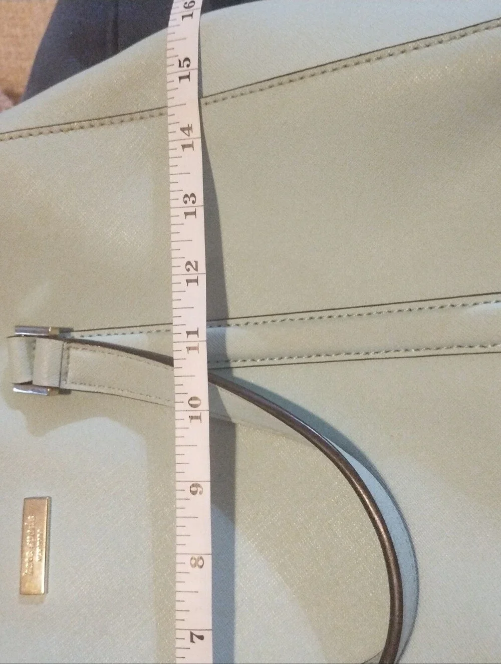 kate spade Pale Aqua Saffiano Leather Shoulder Bag with Gold Hardware